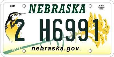 NE license plate 2H6991