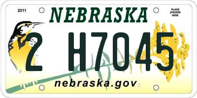 NE license plate 2H7045
