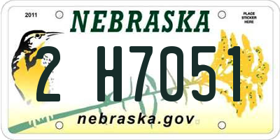 NE license plate 2H7051
