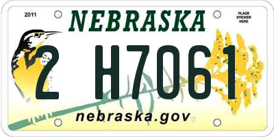 NE license plate 2H7061