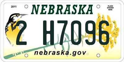 NE license plate 2H7096