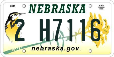 NE license plate 2H7116