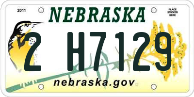NE license plate 2H7129