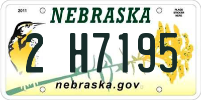 NE license plate 2H7195
