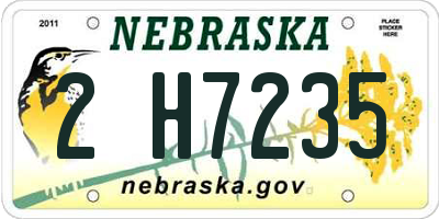NE license plate 2H7235