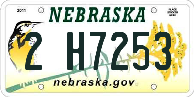 NE license plate 2H7253