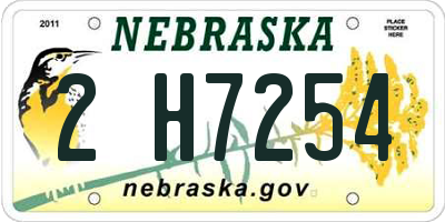 NE license plate 2H7254