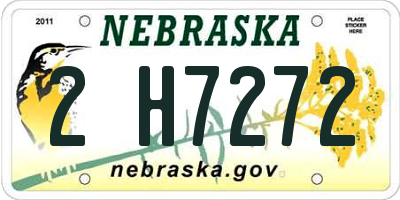 NE license plate 2H7272