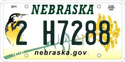 NE license plate 2H7288