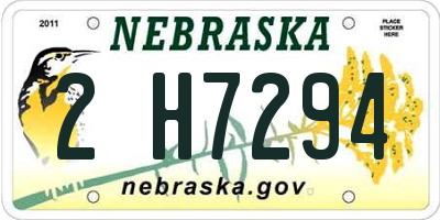 NE license plate 2H7294