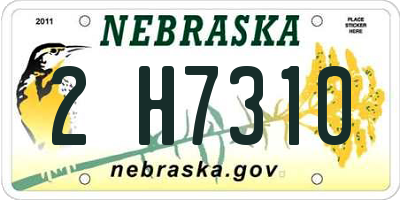 NE license plate 2H7310