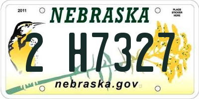 NE license plate 2H7327