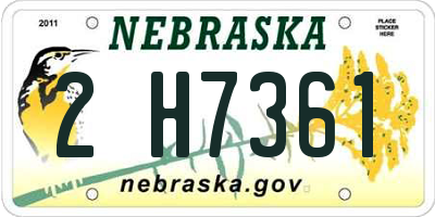 NE license plate 2H7361