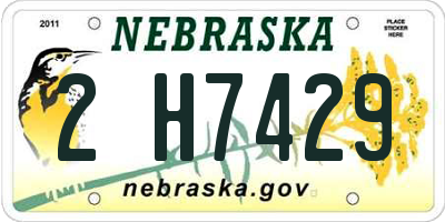 NE license plate 2H7429