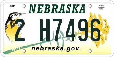 NE license plate 2H7496
