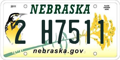 NE license plate 2H7511