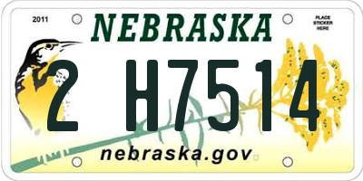 NE license plate 2H7514