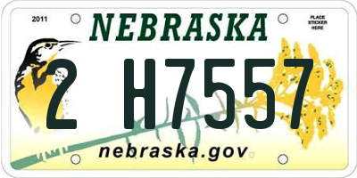 NE license plate 2H7557