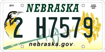 NE license plate 2H7579