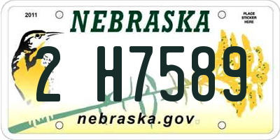 NE license plate 2H7589