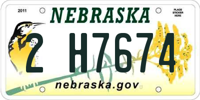 NE license plate 2H7674