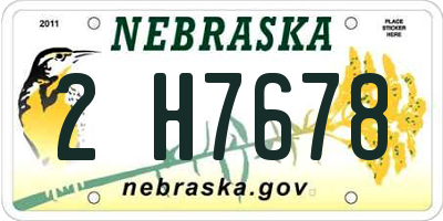 NE license plate 2H7678
