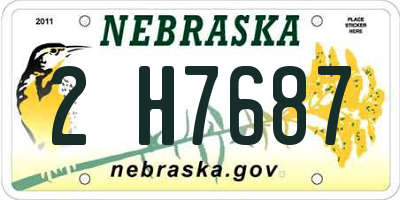 NE license plate 2H7687