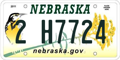 NE license plate 2H7724