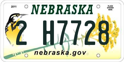 NE license plate 2H7728