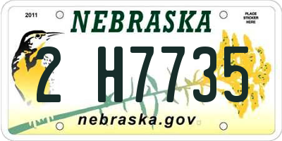 NE license plate 2H7735