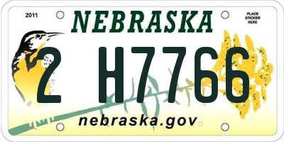 NE license plate 2H7766