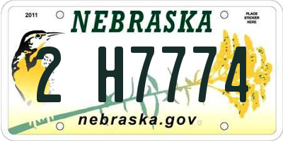NE license plate 2H7774
