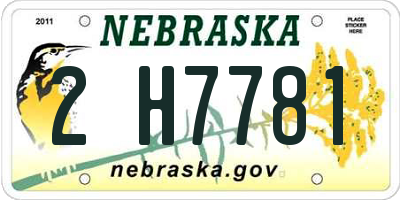 NE license plate 2H7781