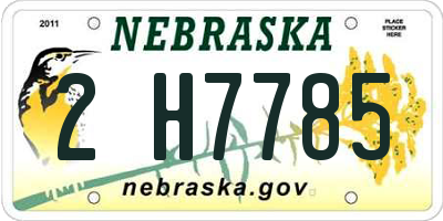 NE license plate 2H7785