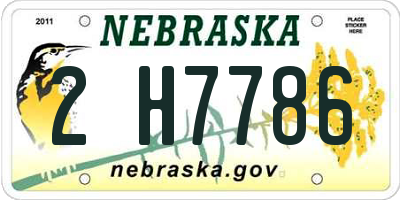 NE license plate 2H7786