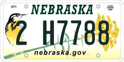 NE license plate 2H7788