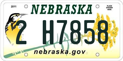 NE license plate 2H7858