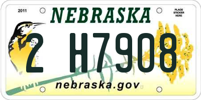 NE license plate 2H7908