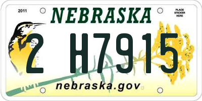NE license plate 2H7915