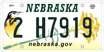 NE license plate 2H7919