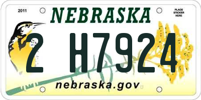 NE license plate 2H7924