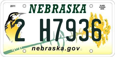 NE license plate 2H7936