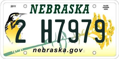 NE license plate 2H7979