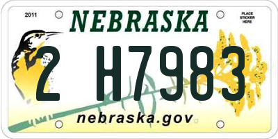 NE license plate 2H7983