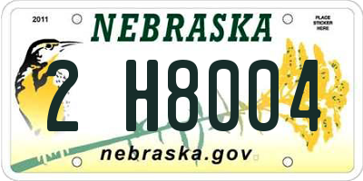 NE license plate 2H8004