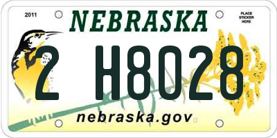 NE license plate 2H8028