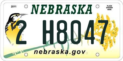 NE license plate 2H8047