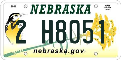 NE license plate 2H8051