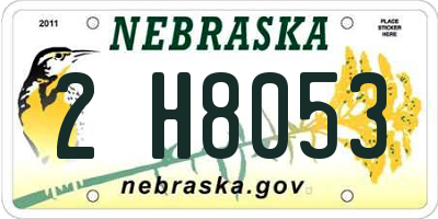 NE license plate 2H8053