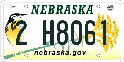 NE license plate 2H8061
